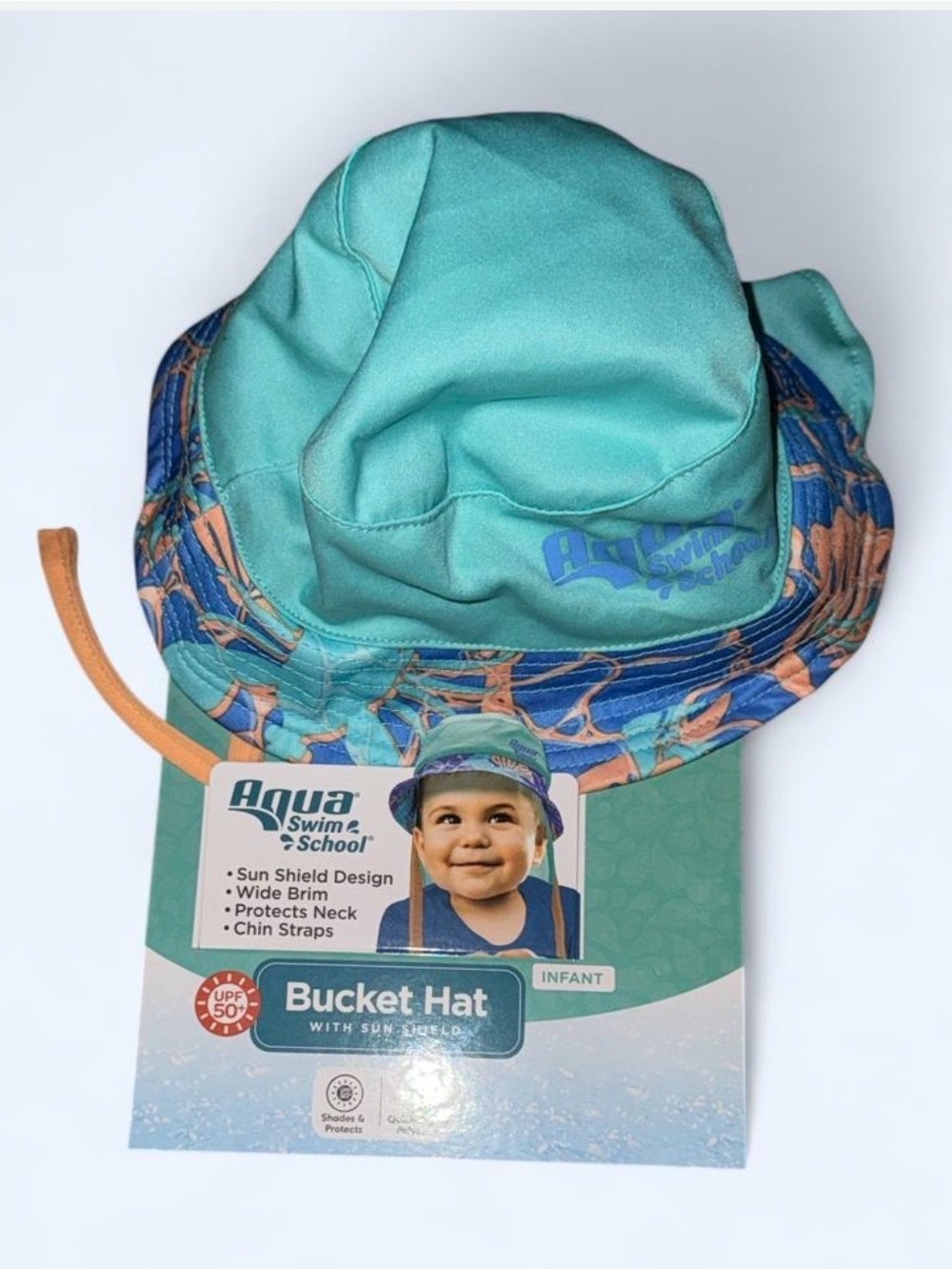 Aqua SwimSchool Sunshade Bucket Hat with Sun Shield for Infants